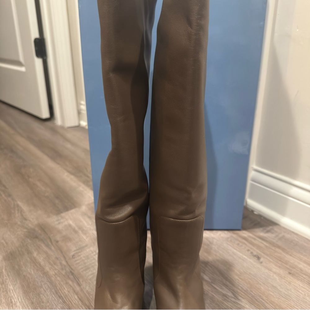 STAUD Wally Flat Truffle Leather Tall Boots - Picture 7 of 16